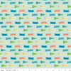 Image of Brave Your Way Brave Banners Mint quilting cotton fabric by Cayla Naylor for Riley Blake Designs. Features banners on a green background. Cute Little Fabric Shop.