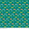 Image of Brave Your Way Brave Banners Everest quilting cotton fabric by Cayla Naylor for Riley Blake Designs. Features banners on a green background. Cute Little Fabric Shop.