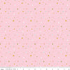 Image of Brave Your Way Beyond the Stars Petal quilting cotton fabric by Cayla Naylor for Riley Blake Designs. Features stars on a pink background. Cute Little Fabric Shop.