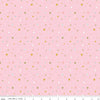 Image of Brave Your Way Beyond the Stars Petal quilting cotton fabric by Cayla Naylor for Riley Blake Designs. Features stars on a pink background. Cute Little Fabric Shop.