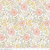Image of Little Posies Main Cloud quilting cotton fabric by Cayla Naylor for Riley Blake Designs. Features flowers on a white background. Cute Little Fabric Shop.