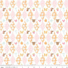 Image of Little Posies Diamonds Orange quilting cotton fabric by Cayla Naylor for Riley Blake Designs. Features diamonds on a pink, orange, and white background. Cute Little Fabric Shop.