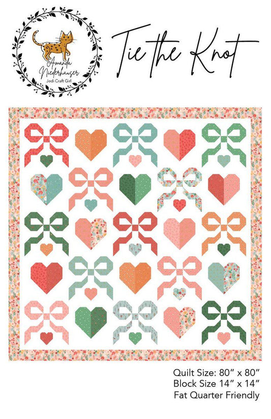 SALE Tie the Knot Quilt PATTERN Square Pattern - Riley Blake INSTRUCTIONS Only