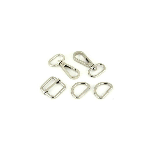 SALE Style 3 Basic Hardware Kit 3/4" Nickel Silver Bag Hardware - P210-STS193S - Riley Blake Basic Hardware Kit