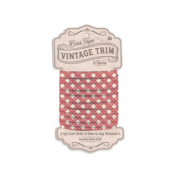 SALE Lori Holt 3/8" Double Fold Stitch Bias Tape Tablecloth Schoolhouse Red - ST-50209 - Riley Blake 8 Yards Trim
