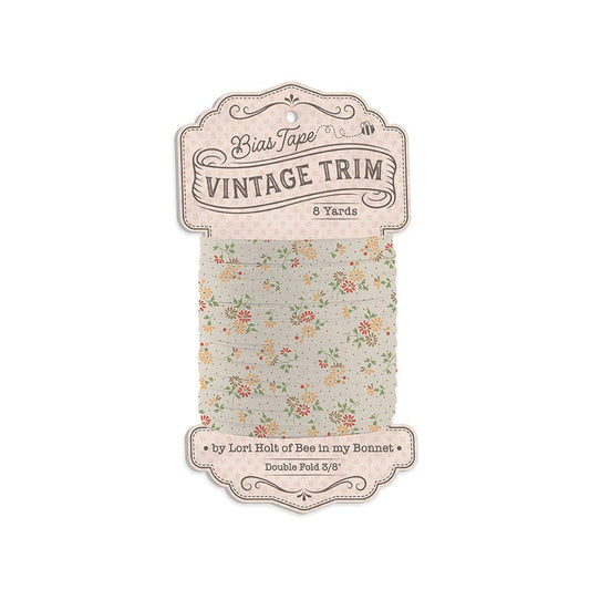 SALE Lori Holt 3/8" Double Fold Stitch Bias Tape Blessings Autumn Cream - ST-50211 - Riley Blake 6 Yards Trim