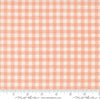 Image of Handmade Sweetness Checks Peach quilting cotton fabric by My Sew Quilty Life for Moda Fabrics. Features gingham on a pink background. Cute Little Fabric Shop.