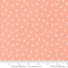 Image of Handmade Sweetness Confetti Peach quilting cotton fabric by My Sew Quilty Life for Moda Fabrics. Features bows on a pink background. Cute Little Fabric Shop.