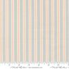 Image of Handmade Sweetness Ribbon Powder Blue quilting cotton fabric by My Sew Quilty Life for Moda Fabrics. Features stripes on a blue background. Cute Little Fabric Shop.