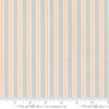 Image of Handmade Sweetness Ribbon Powder Blue quilting cotton fabric by My Sew Quilty Life for Moda Fabrics. Features stripes on a blue background. Cute Little Fabric Shop.