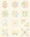 SALE Handmade Sweetness Quilt Blocks Panel Porcelain Cream PRINTED Blocks Panel - 31772 - Moda Fabrics Quilting Cotton Fabric