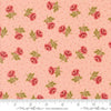 Image of Je Taime Roses are Red Blush quilting cotton fabric by Stacy Iest Hsu for Moda Fabrics. Features flowers on a pink background. Cute Little Fabric Shop.