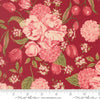 Image of Je Taime Love Garden Scarlet quilting cotton fabric by Stacy Iest Hsu for Moda Fabrics. Features flowers on a red background. Cute Little Fabric Shop.