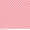 Image of Cath Kidston Signature Collection Button Spot Pink by Cath Kidston for Riley Blake Designs. Features polka dots on a pink background. Cute Little Fabric Shop.