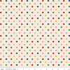 Image of Cath Kidston Signature Collection Button Spot Multi by Cath Kidston for Riley Blake Designs. Features polka dots on a cream background. Cute Little Fabric Shop.