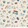 Image of Cath Kidston Signature Collection Icons Cream by Cath Kidston for Riley Blake Designs. Features british icons on a cream background. Cute Little Fabric Shop.