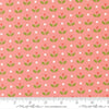 Image of Bloomsberry Mayfair Blush quilting cotton fabric by Camille Roskelley for Moda Fabrics. Features flowers on a pink background. Cute Little Fabric Shop.