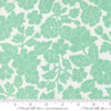 Image of Bloomsberry London White Aqua quilting cotton fabric by Camille Roskelley for Moda Fabrics. Features flowers on a white and blue background. Cute Little Fabric Shop.