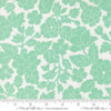 Image of Bloomsberry London White Aqua quilting cotton fabric by Camille Roskelley for Moda Fabrics. Features flowers on a white and blue background. Cute Little Fabric Shop.