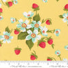 Image of Bloomsberry In Bloom Buttermilk quilting cotton fabric by Camille Roskelley for Moda Fabrics. Features flowers on a yellow background. Cute Little Fabric Shop.