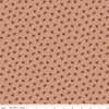 Image of Charmed & Treasured Magnolia Light Clay by Kassidy Grace for Riley Blake Designs. Features flowers on a brown background. Cute Little Fabric Shop.