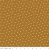 Image of Charmed & Treasured Magnolia Suede by Kassidy Grace for Riley Blake Designs. Features flowers on a gold background. Cute Little Fabric Shop.