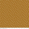Image of Charmed & Treasured Magnolia Suede by Kassidy Grace for Riley Blake Designs. Features flowers on a gold background. Cute Little Fabric Shop.