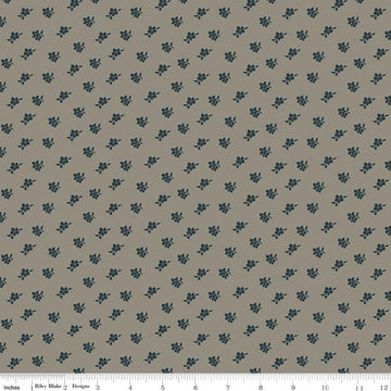 Image of Charmed & Treasured Magnolia Light Gray by Kassidy Grace for Riley Blake Designs. Features flowers on a gray background. Cute Little Fabric Shop.