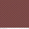 Image of Charmed & Treasured Stella Mahogany by Kassidy Grace for Riley Blake Designs. Features a geometric pattern on a reddish brown background. Cute Little Fabric Shop.