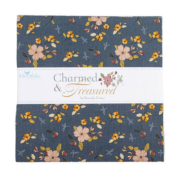SALE Charmed & Treasured 10" Stacker Floral Fabric - 10-18160-42 - 42-Piece Precut - Riley Blake Quilting Cotton Fabric