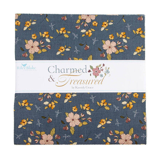 SALE Charmed & Treasured 10" Stacker Floral Fabric - 10-18160-42 - 42-Piece Precut - Riley Blake Quilting Cotton Fabric
