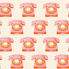 Image of Sparkle Mart Telephones Natural quilting cotton fabric by Melody Miller of Ruby Star Society for Moda Fabrics. Features retro phones on a cream background. Cute Little Fabric Shop.