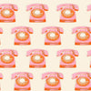 Image of Sparkle Mart Telephones Natural quilting cotton fabric by Melody Miller of Ruby Star Society for Moda Fabrics. Features retro phones on a cream background. Cute Little Fabric Shop.