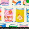 Image of Sparkle Mart Can Can Natural quilting cotton fabric by Melody Miller of Ruby Star Society for Moda Fabrics. Features cans on a cream background. Cute Little Fabric Shop.