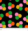 Image of Sparkle Mart Puffs Black quilting cotton fabric by Melody Miller of Ruby Star Society for Moda Fabrics. Features polka dots on a black background. Cute Little Fabric Shop.