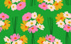 Image of Sparkle Mart Flower Department Verdant quilting cotton fabric by Melody Miller of Ruby Star Society for Moda Fabrics. Features flowers on a green background. Cute Little Fabric Shop.
