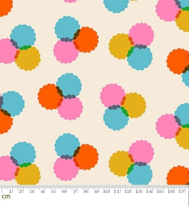 Image of Sparkle Mart Puffs Natural quilting cotton fabric by Melody Miller of Ruby Star Society for Moda Fabrics. Features polka dots on a cream background. Cute Little Fabric Shop.