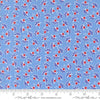 Image of On The Porch Wishes Blue Sky quilting cotton fabric by My and My Sister Designs for Moda Fabrics. Features flowers on a blue background. Cute Little Fabric Shop.