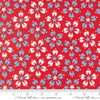 Image of On The Porch Flower Bust Country Red quilting cotton fabric by My and My Sister Designs for Moda Fabrics. Features flowers on a red background. Cute Little Fabric Shop.