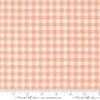 Image of MINKY Handmade Sweetness Quilt Checks Peach polyester fabric by My Sew Quilty Life for Moda Fabrics. Features gingham on a pink background. Cute Little Fabric Shop.