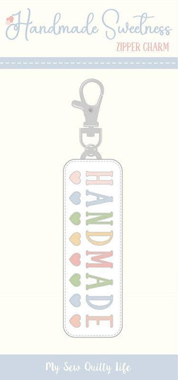 Handmade Zipper Charm Heather Briggs Charm - MSQL-122N - Moda Fabrics Hard Enamel Lobster Clasp