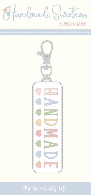 Handmade Zipper Charm Heather Briggs Charm - MSQL-122N - Moda Fabrics Hard Enamel Lobster Clasp
