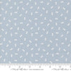 Image of Handmade Sweetness Confetti Powder Blue quilting cotton fabric by My Sew Quilty Life for Moda Fabrics. Features bows on a blue background. Cute Little Fabric Shop.