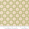 Image of Handmade Sweetness Doily Pear quilting cotton fabric by My Sew Quilty Life for Moda Fabrics. Features flowers on a green background. Cute Little Fabric Shop.
