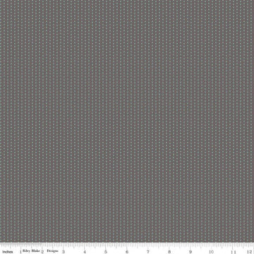 Image of Where the Wild Flowers Area Stripes Dark Gray quilting cotton fabric by Judi Madsen for Riley Blake Designs. Features stripes on a gray background. Cute Little Fabric Shop.