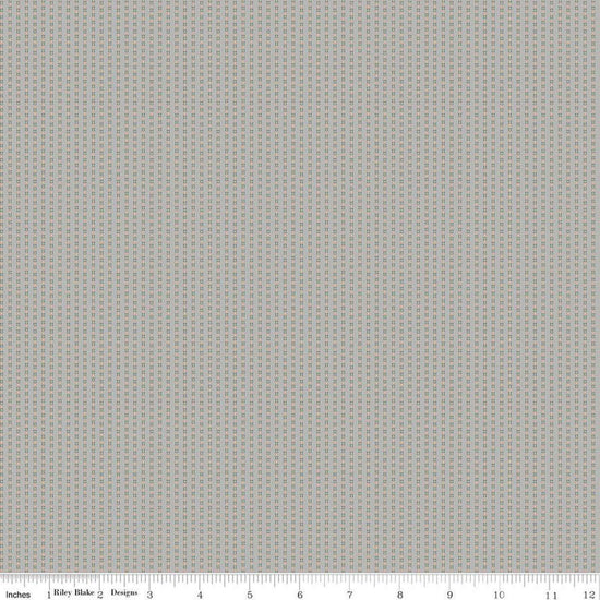 Image of Where the Wild Flowers Area Stripes Gray quilting cotton fabric by Judi Madsen for Riley Blake Designs. Features stripes on a gray background. Cute Little Fabric Shop.