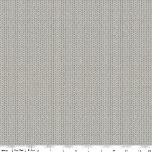 Image of Where the Wild Flowers Area Stripes Gray quilting cotton fabric by Judi Madsen for Riley Blake Designs. Features stripes on a gray background. Cute Little Fabric Shop.