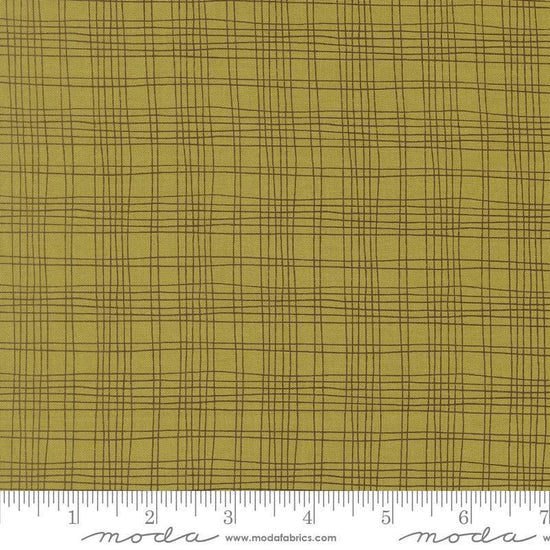 Image of Bug Collector Plaid Leaf quilting cotton fabric by Sweetwater for Moda Fabrics. Features plaid on a green background. Cute Little Fabric Shop.