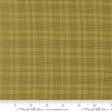 Image of Bug Collector Plaid Leaf quilting cotton fabric by Sweetwater for Moda Fabrics. Features plaid on a green background. Cute Little Fabric Shop.