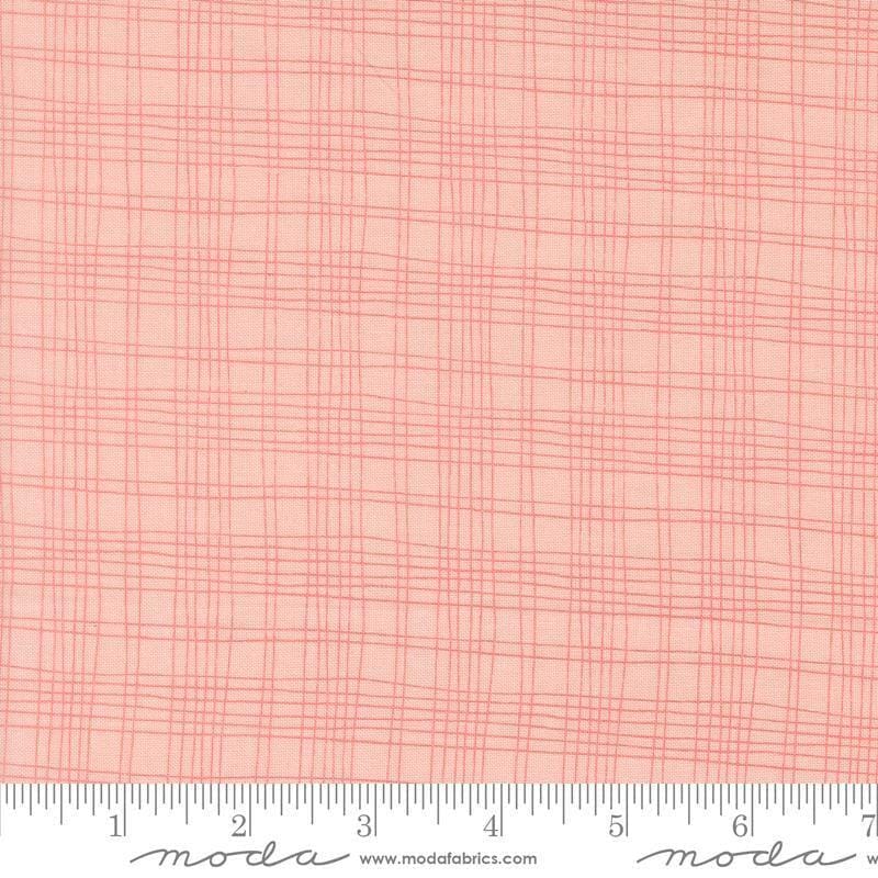 Image of Bug Collector Plaid Blush quilting cotton fabric by Sweetwater for Moda Fabrics. Features plaid on a pink background. Cute Little Fabric Shop.